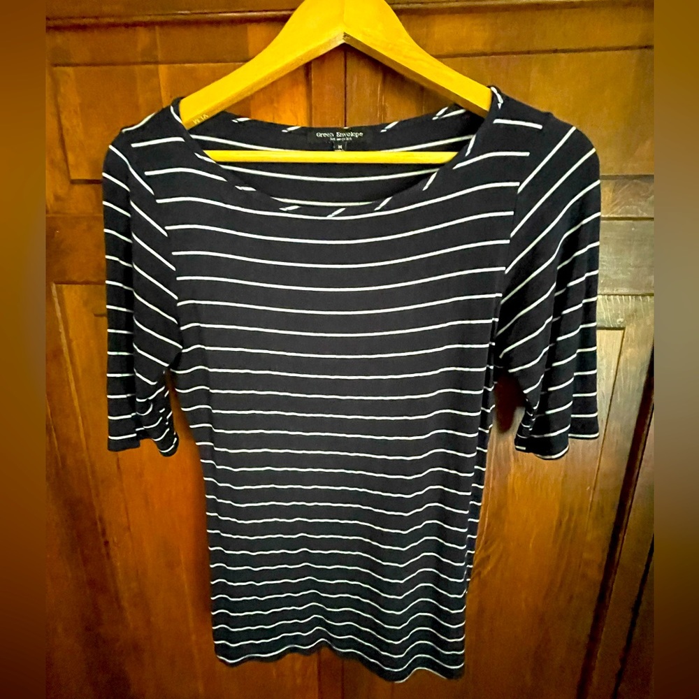 Black and white striped top